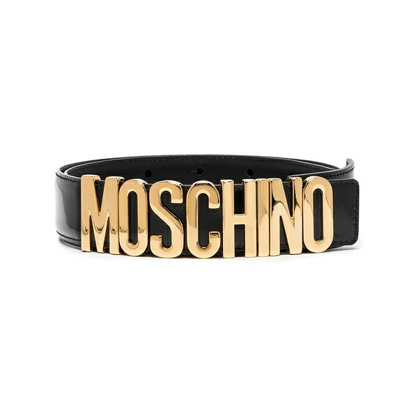 モスキーノ レディース 三尺帯 付属物 Logo-plaque buckled belt Black