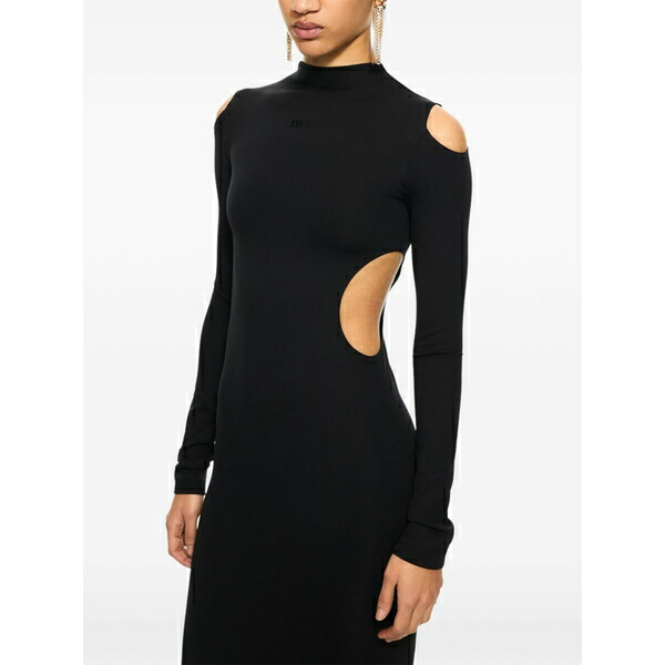 オフホワイト レディース ワンピース トップス Sleek meteor midi dress Black｜asty