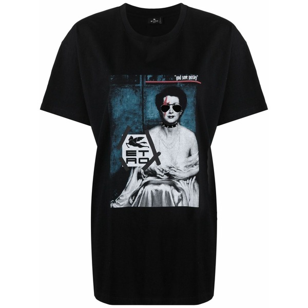 エトロ レディース Tシャツ トップス Graphic-print t-shirt Black|asty
