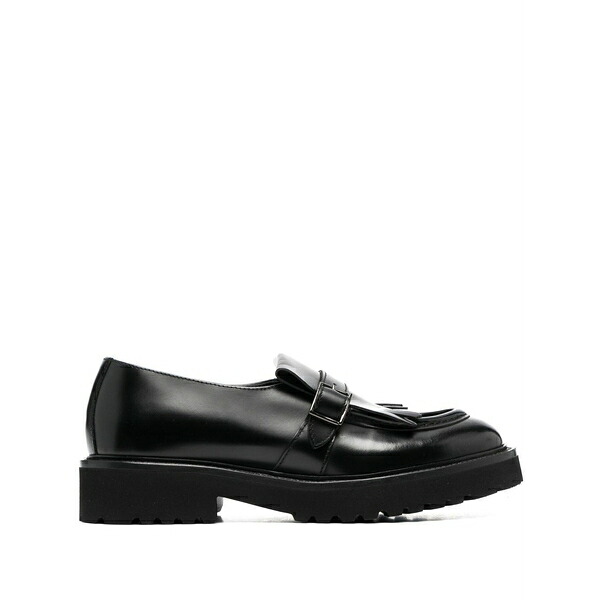 ドンカルズ レディース スリッポン・ローファー シューズ Fringed leather loafers Black