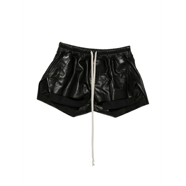 リックオウエンス レディース カジュアルパンツ ボトムス Fog drawstring shorts Black｜asty