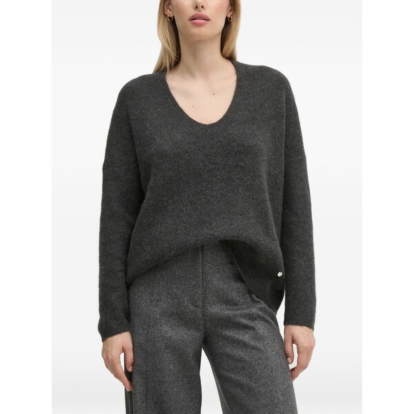 モス モッシュ レディース ニット&セーター アウター Thora v-neck sweater Grey｜asty