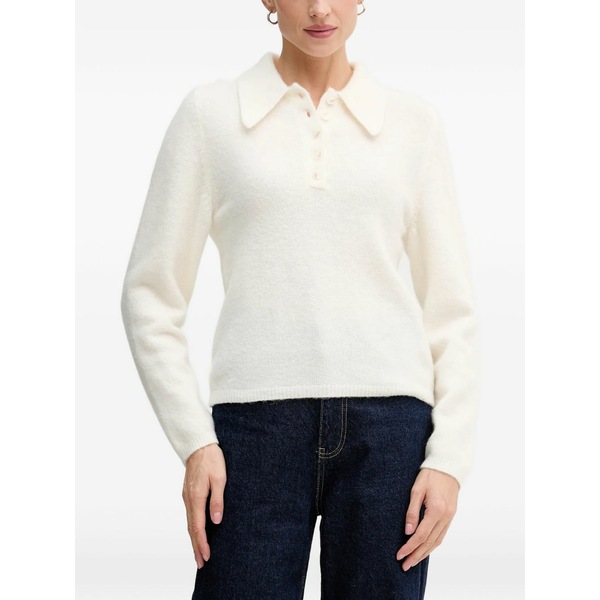 ゲタス レディース スポーツシャツ トップス Wool polo top White