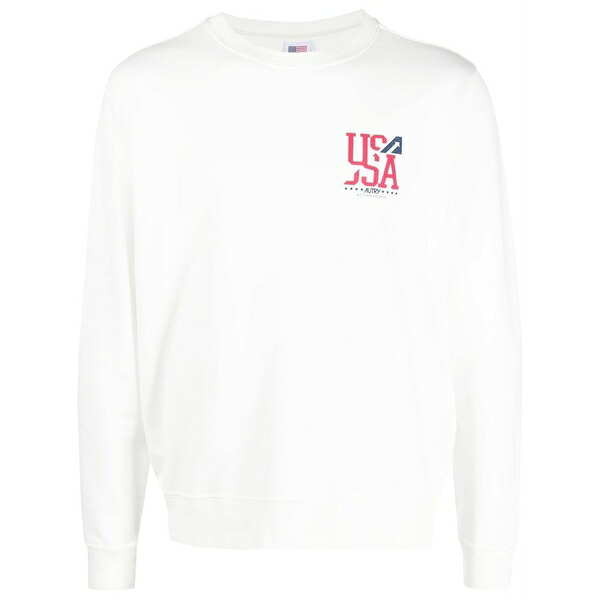 オートリー メンズ パーカー・スウェットシャツ アウター Cotton logo-print sweatshirt White|asty