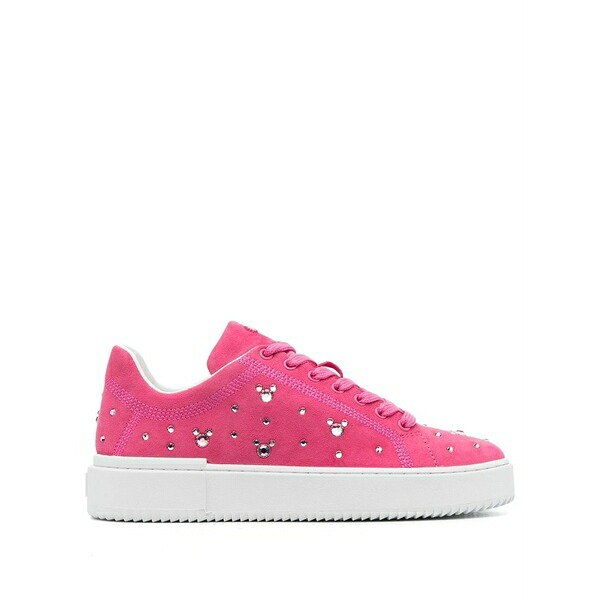 スチュアート ワイツマン レディース スニーカー シューズ Crystal-embellished suede sneakers  Pink