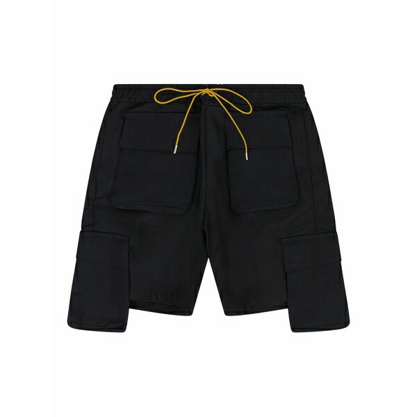 ルード メンズ カジュアルパンツ ボトムス Drawstring cargo shorts Black
