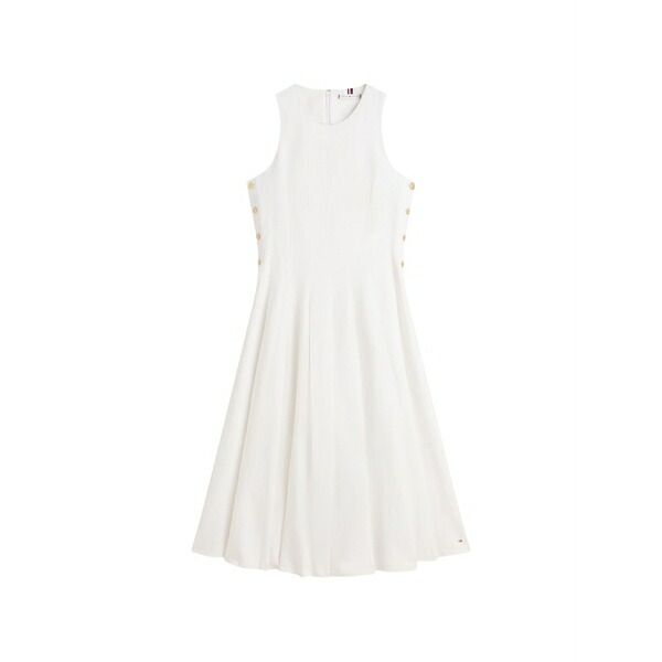 トミー ヒルフィガー レディース ワンピース トップス Sleeveless midi dress White｜asty