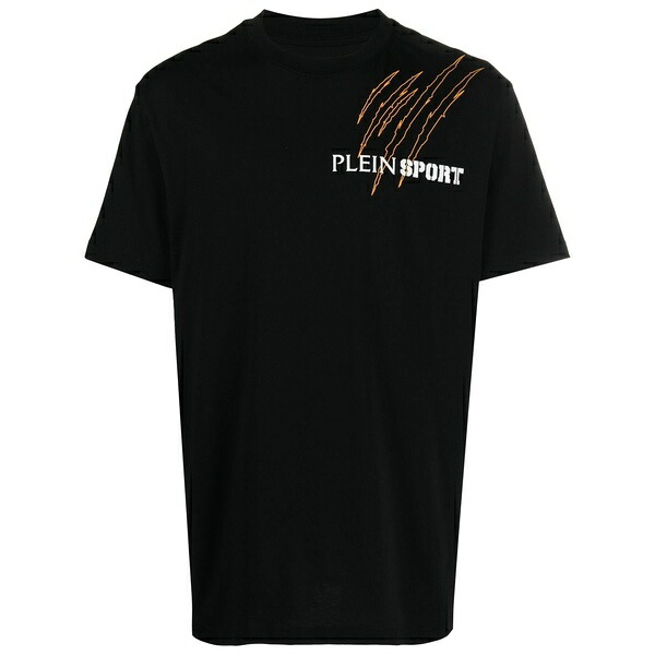 飾り気の無い運動競技 メンズ プルオーバー トップス Scratch logo-print t-shirt Black