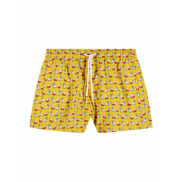 サンデッキ メンズ カジュアルパンツ ボトムス X pelo foundation dog-print swim shorts Yellow｜asty