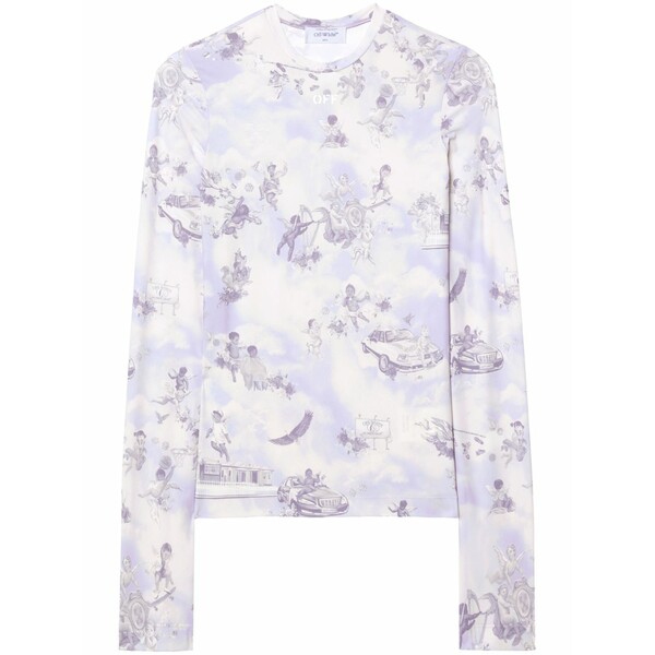 オフホワイト レディース Tシャツ トップス Graphic-print t-shirt Purple|asty