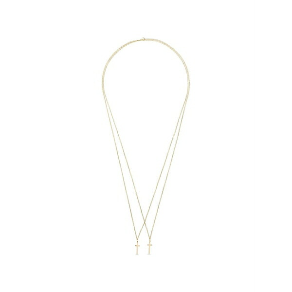 ディースクエアード メンズ ネックレス・チョーカー アクセサリー Double-cross necklace Metallic|asty