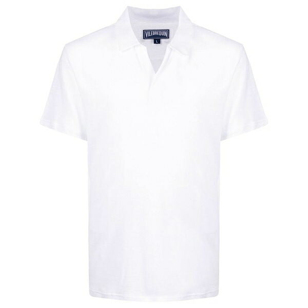 ヴィルブレクイン メンズ スポーツシャツ トップス Open-collar linen polo shirt White トップス-メンズファッション