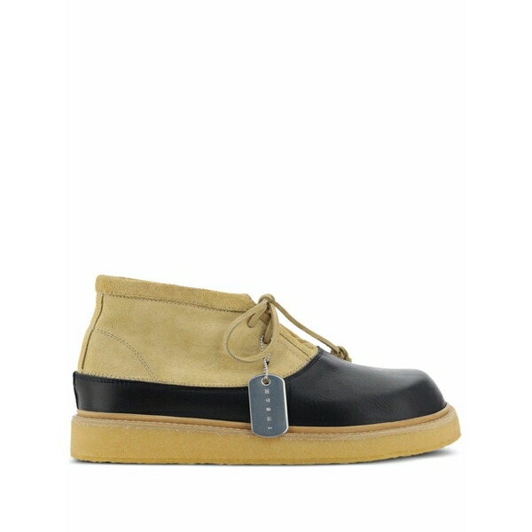 マルニ メンズ ブーツ シューズ Logo-tag leather ankle boots  Neutrals