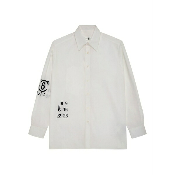 マルタンマルジェラ レディース シャツ トップス Spiga capsule long-sleeve shirt White|asty