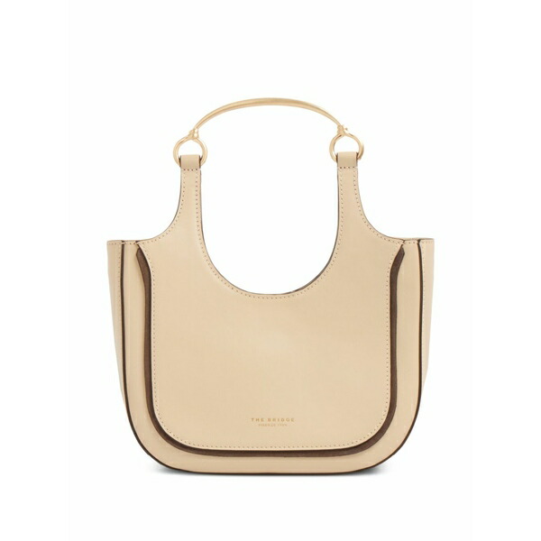 ザ・ブリッジ レディース クラッチペダル御徒面子 御徒面子 Metal handle leather mini clutch bag Neutrals
