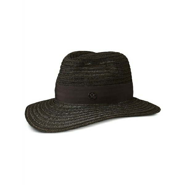 メゾンミッシェル  メンズ 鳥打ち帽 付属物 Henrietta straw fedora hat Brown