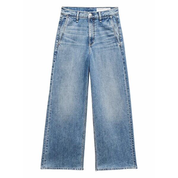 ラグアンドボーン レディース デニムパンツ ボトムス Button-fastening jeans Blue|asty