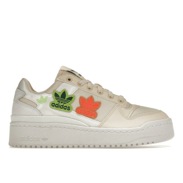 adidas アディダス レディース スニーカー  【adidas Forum Bold Embroidered Trefoils (Women\u0027s)】  大いさ US_9.5(26.5糎) Wonder White/Cloud White/Acid Orange レディース靴-靴-スニーカー