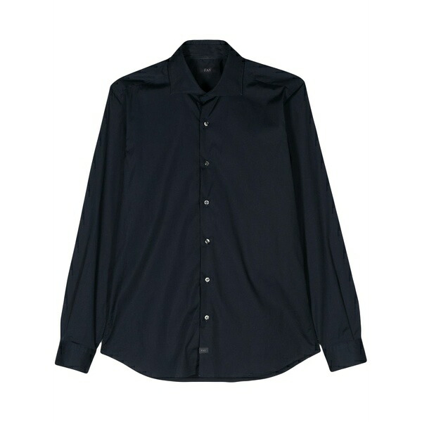 フェイ メンズ プルオーバー トップス Spread-collar cotton shirt  Blue