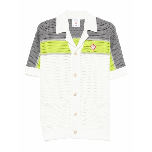 カサブランカ メンズ シャツ トップス Short-sleeve button shirt White｜asty