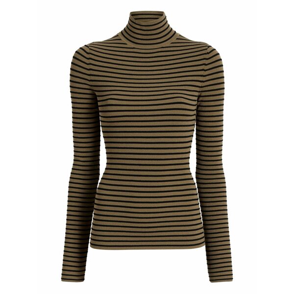 プロエンザショラー レディース 編み物\u0026スウェーター アウター Didi striped turtleneck top Green