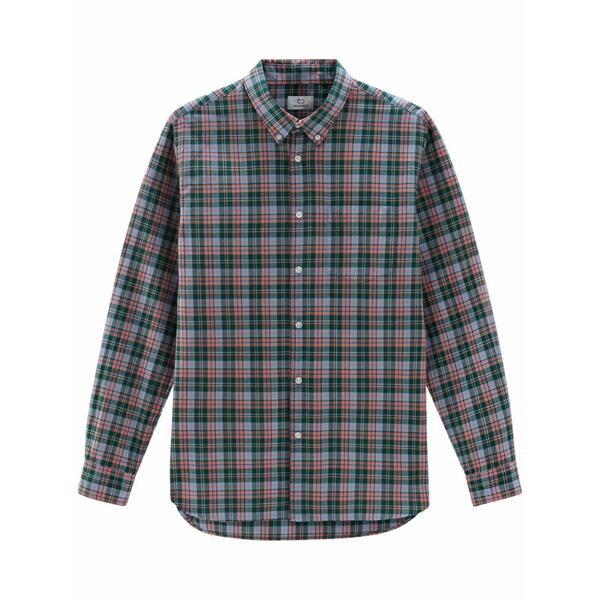 毛糸 分限者 メンズ プルオーバー トップス Check-print cotton shirt Green