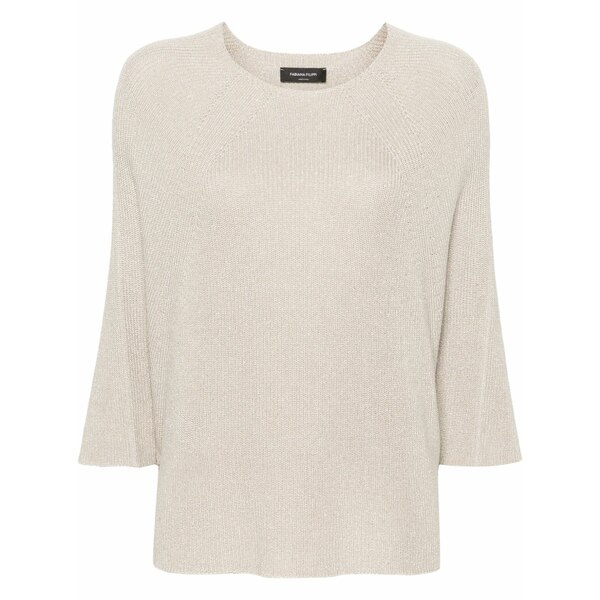 ファビアナ フィリッピ レディース 編み物\u0026スウェーター アウター Metallic-threading batwing-sleeves jumper Neutrals