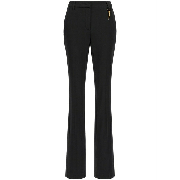 ロベルトカヴァリ レディース カジュアルパンツ ボトムス Tiger tooth bootcut trousers Black|asty