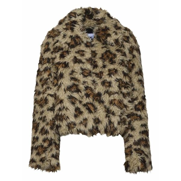 エムエスジイエム レディース 上衣＆上衣 アウター Leopard-print jacket Brown レディースファッション-コート・ジャケット