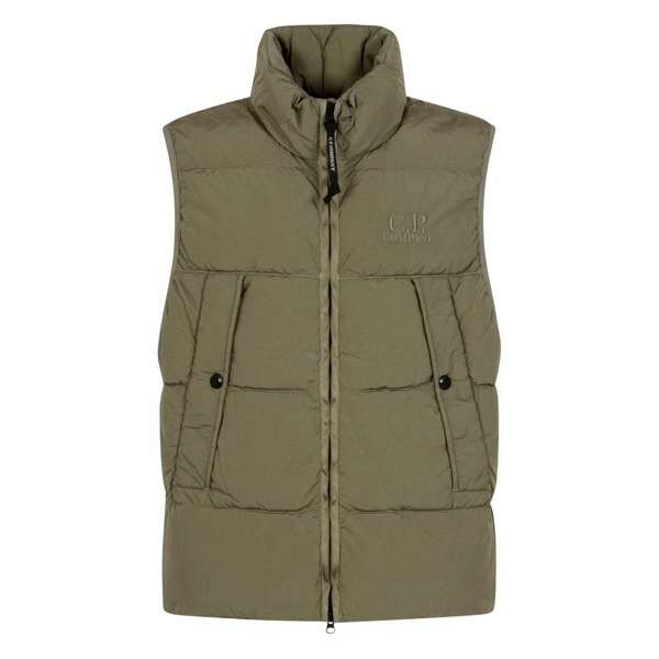 シーピーカンパニー メンズ ジャケット&ブルゾン アウター Funnel-neck padded gilet Green|asty