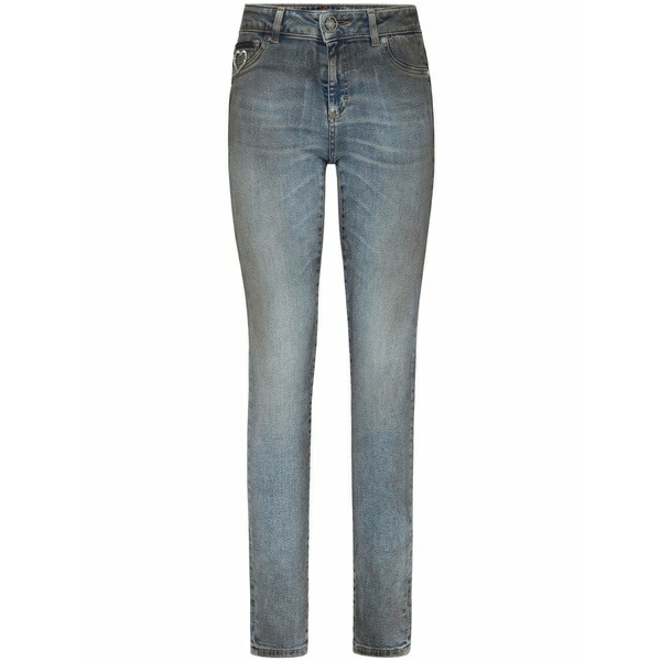 フィリッププレイン レディース デニムパンツ ボトムス Logo-appliqu茫漏 skinny jeans Blue｜asty