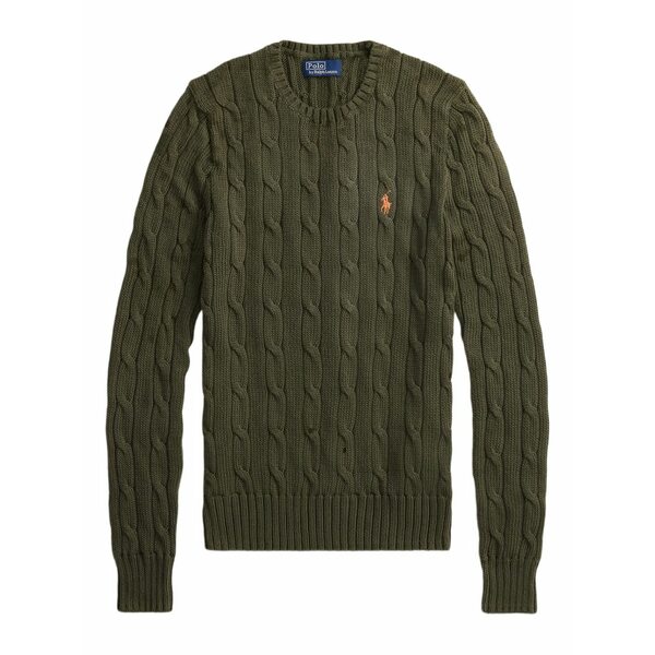ラルフローレン レディース 編み物\u0026スウェーター アウター Cable-knit long-sleeve sweater  Green