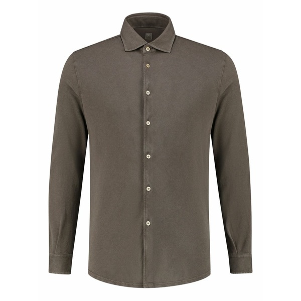 フェデーリ メンズ シャツ トップス Long sleeve shirt Brown|asty