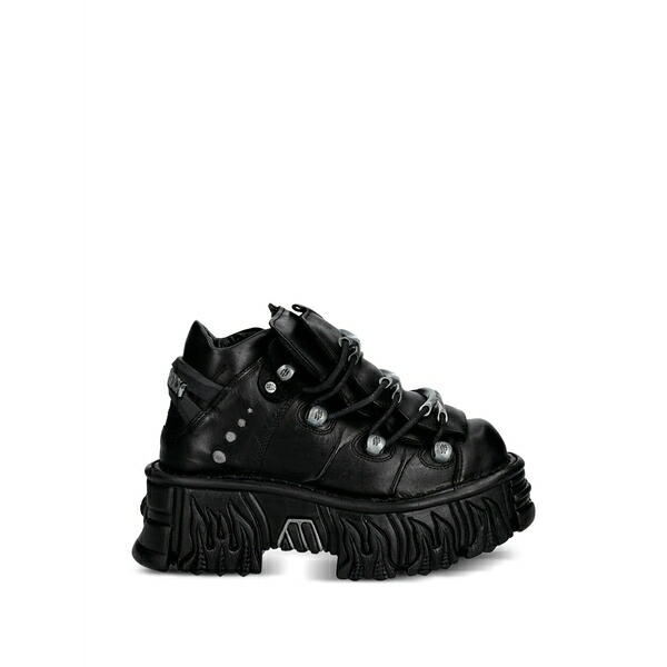 ニュー鍵を掛ける メンズ スニーカー シューズ Lace-up platform sneakers Black
