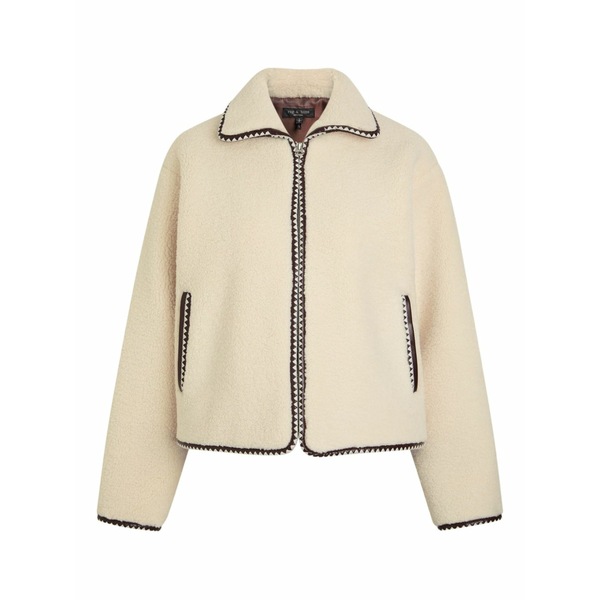 ラグアンドボーン レディース 上衣＆上衣 アウター Triangular-pattern-trim zip-up jacket Neutrals