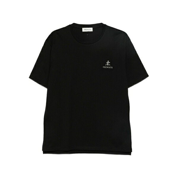 プレミアータ メンズ ティーシャツ トップス Logo-print t-shirt Black Tシャツ・カットソー-トップス