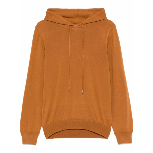 ディーフォーポイントゼロ メンズ パーカー・スウェットシャツ アウター Fine-knit hoodie Brown|asty