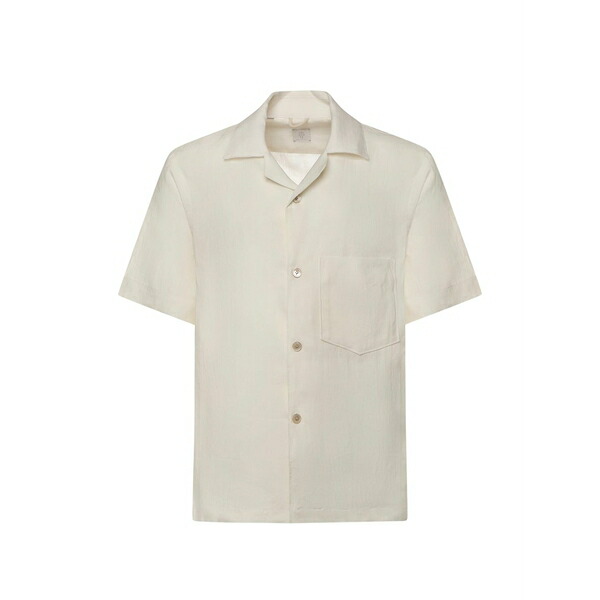 イレブンティ メンズ シャツ トップス Pocket short-sleeve shirt Neutrals|asty