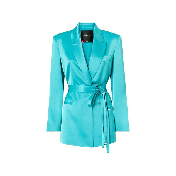 ピンコ レディース ジャケット＆ブルゾン アウター Tie-belt jacket Blue｜asty