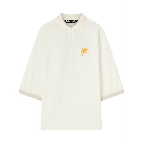 パーム・エンジェルス メンズ ポロシャツ トップス Logo-print cotton polo shirt White|asty