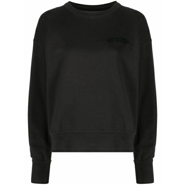 イザ呼びりん マラン レディース 編み物\u0026スウェーター アウター Shad logo-embroidered sweatshirt Black