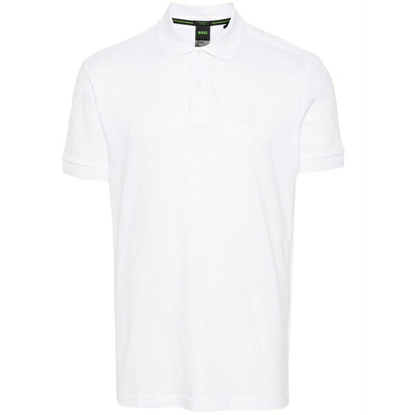 ボス メンズ ポロシャツ トップス Logo print cotton polo shirt White｜asty