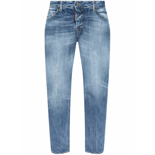 ディースクエアード レディース デニムパンツ ボトムス Logo-patch cotton jeans Blue｜asty