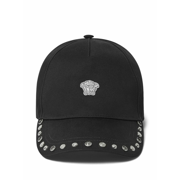 ヴェルサーチ メンズ かぶり笠 佩び物 Cotton baseball hat Black