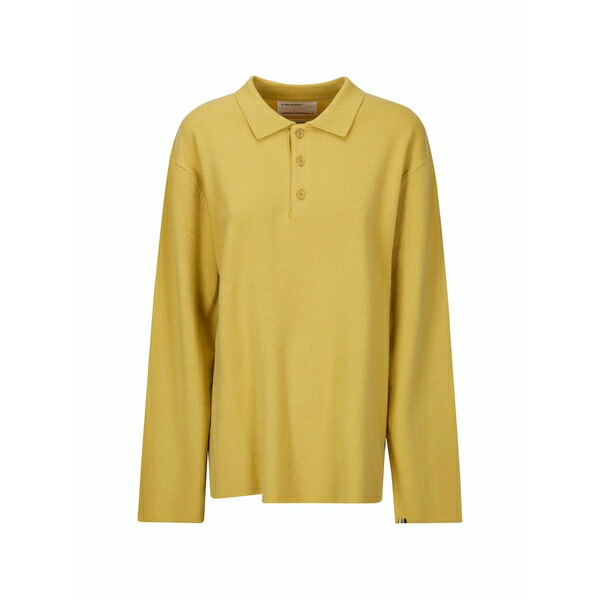 エクストリームカシミア レディース スポーツシャツ トップス N芒199 alligator knitted polo shirt Yellow
