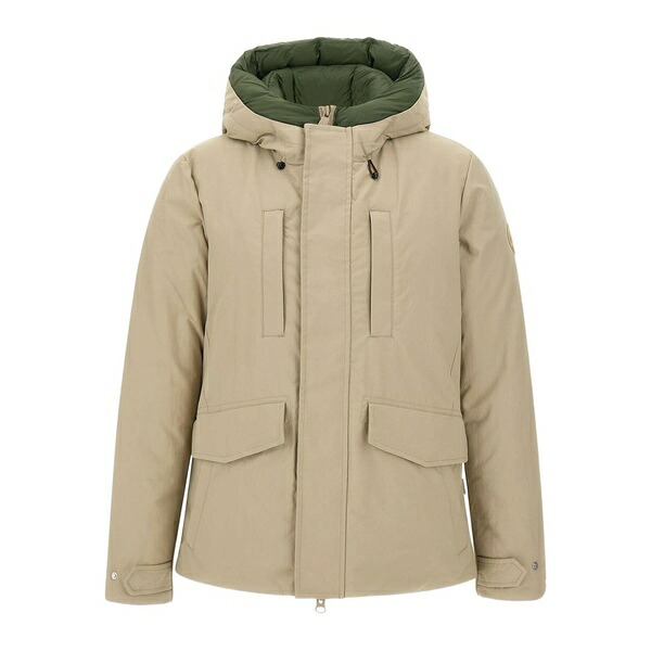 セーブザダック メンズ コート アウター Enzo hooded flap-pocket parka Neutrals｜asty