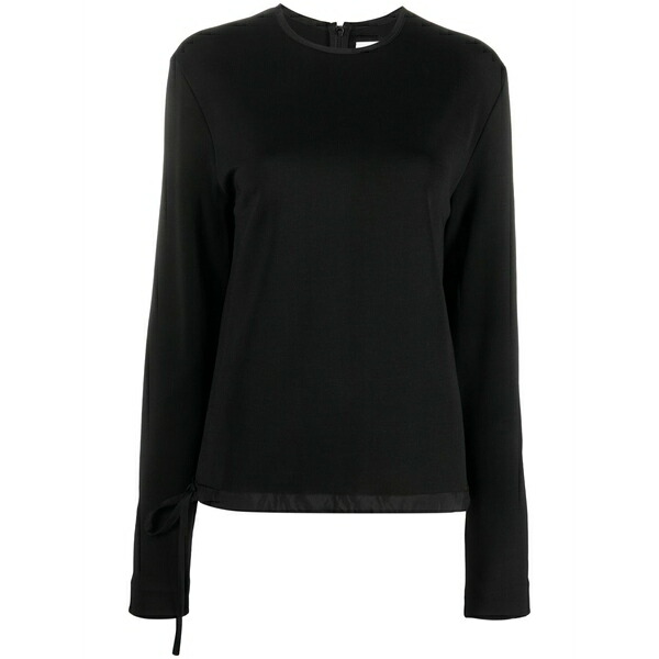 ジル・サンダー レディース ニット&セーター アウター Zip-up extra-long sleeve sweatshirt Black|asty