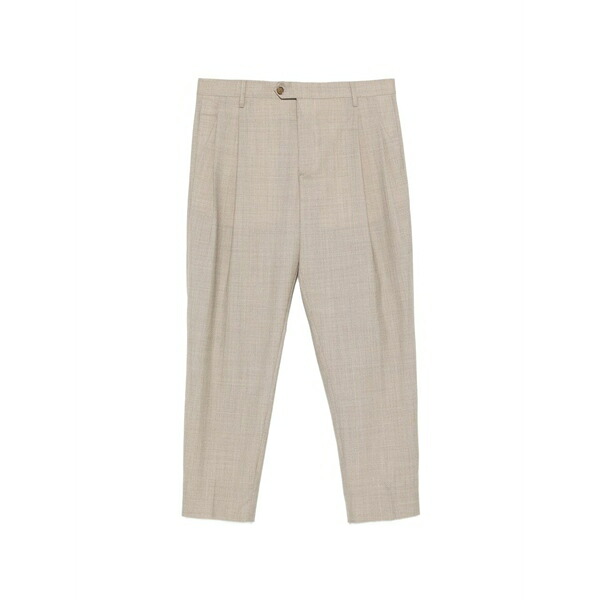 ブリリア 1949 メンズ カジュアルパンツ ボトムス Arnos pleated trousers Neutrals|asty