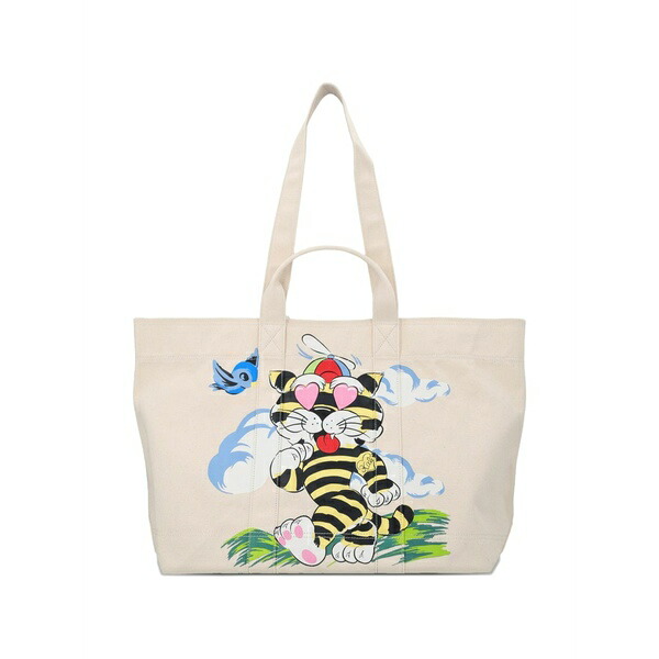 ケンゾー メンズ トートバッグ 御徒面子 Graphic-print tote bag Neutrals