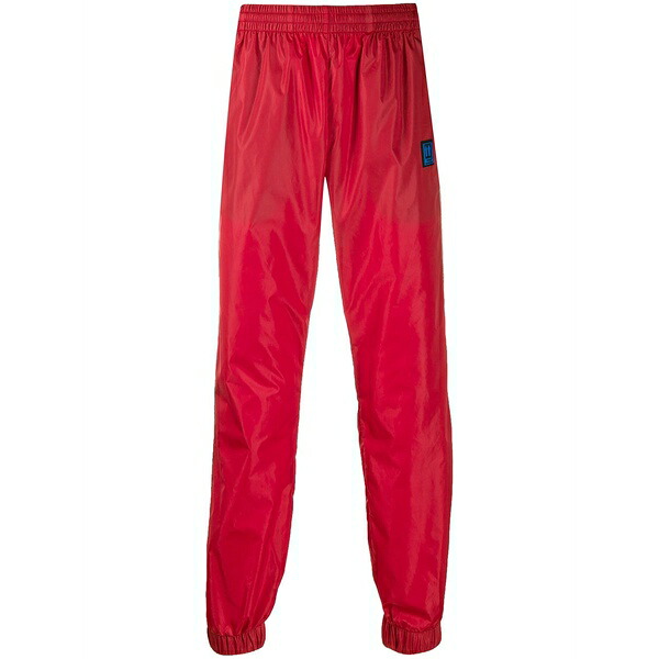 オフホワイト メンズ カジュアルパンツ ボトムス Logo trim track trousers Red｜asty